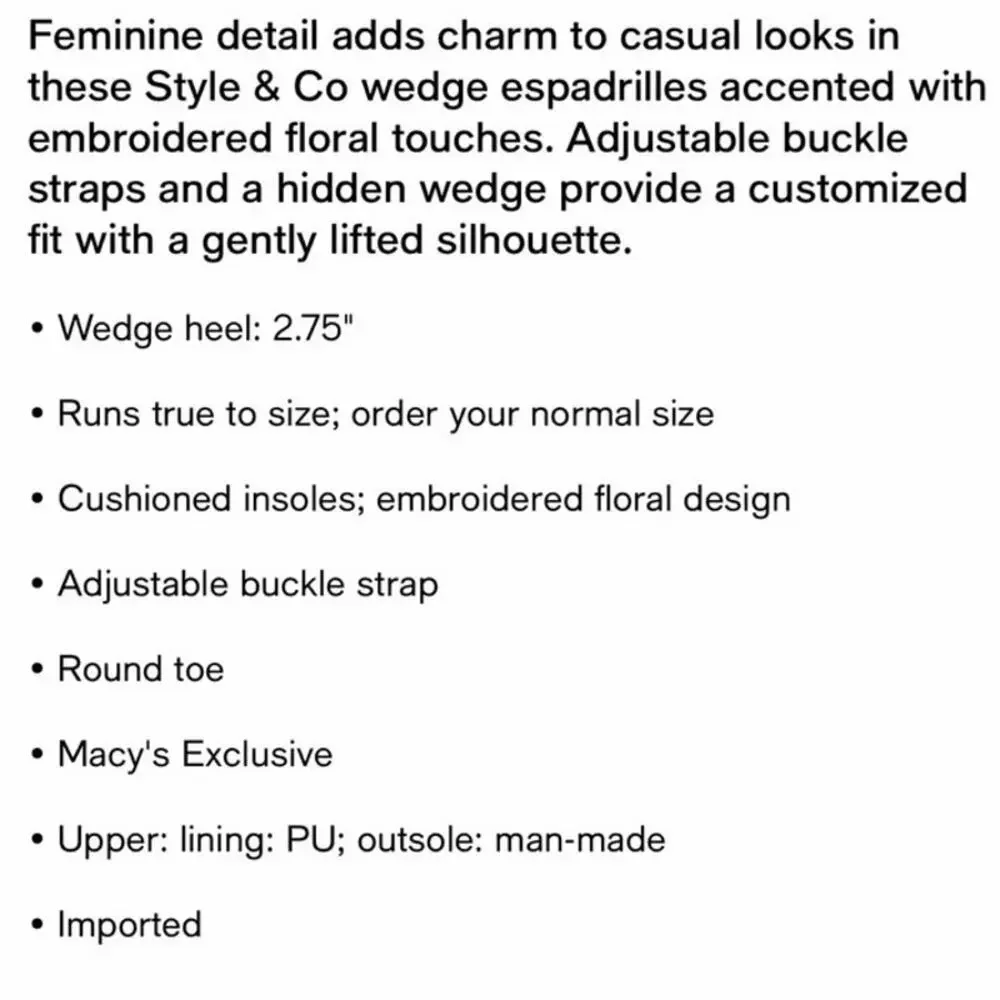 Style & Co. feminine detail